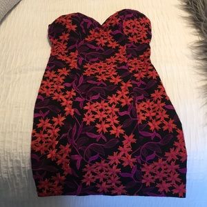 Strapless floral dress